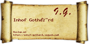 Inhof Gothárd névjegykártya